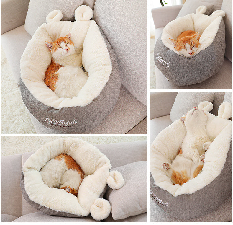 Pet Dog Bed Warming Soft Sleeping Bag Cushion Puppy Kennel - happyshop365247