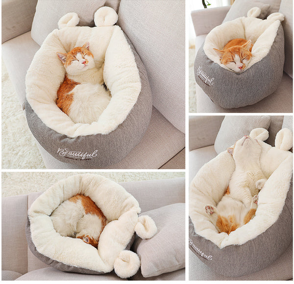 Pet Dog Bed Warming Soft Sleeping Bag Cushion Puppy Kennel - happyshop365247