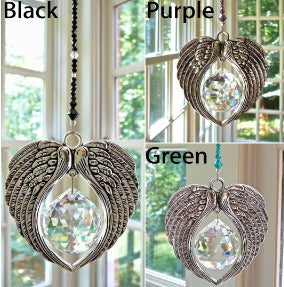 Angel Wings Metal Car Pendant Crystal Decorative Pendant