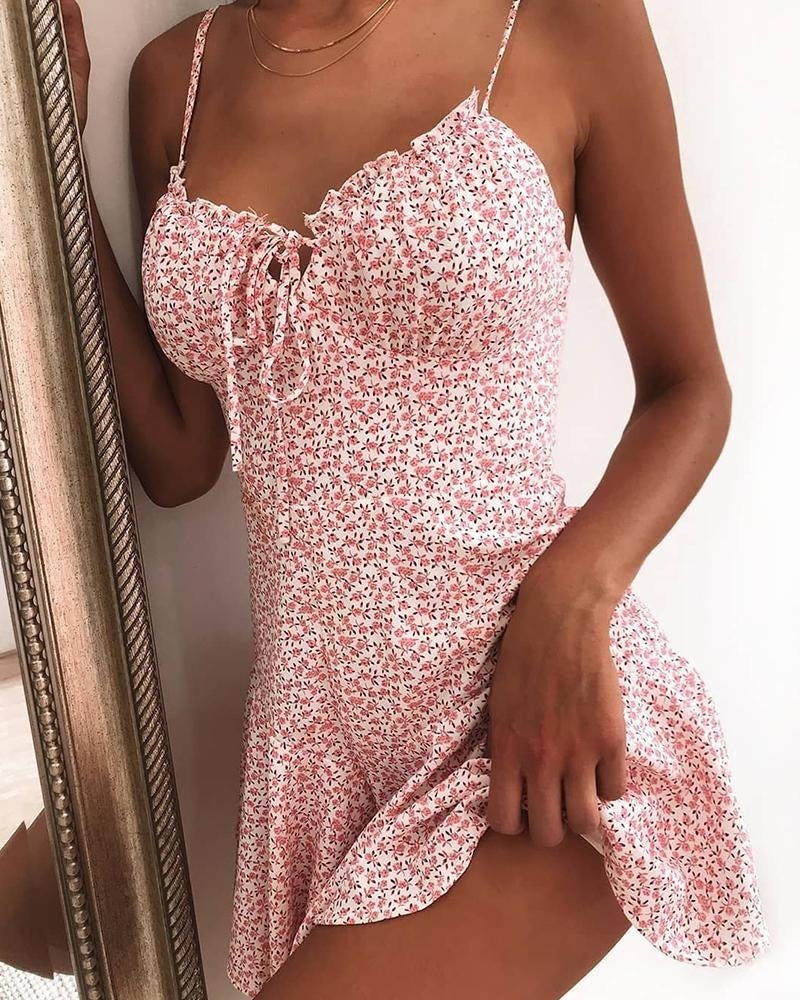 Floral Dress Mini Camisole Dress Women - happyshop365247