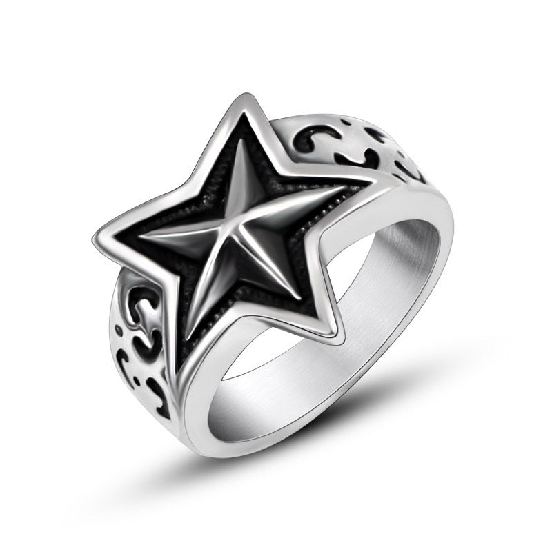 Stainless Steel Ring Men And Women Star Jewelry - happyshop365247