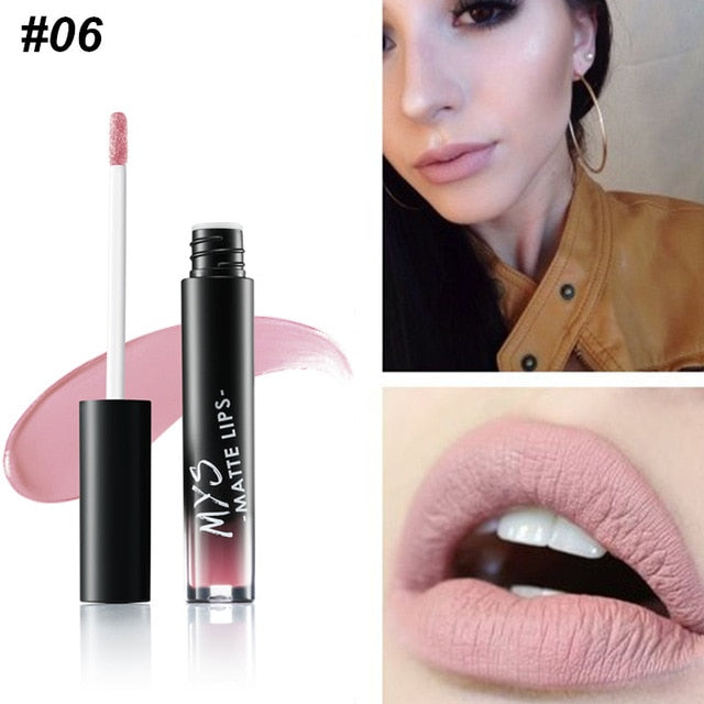MYS Brand Makeup Matte Liquid Lipstick Tint Waterproof Make Up Long Lasting Lip Stick Nude Lip Gloss Cosmetics Batom - happyshop365247