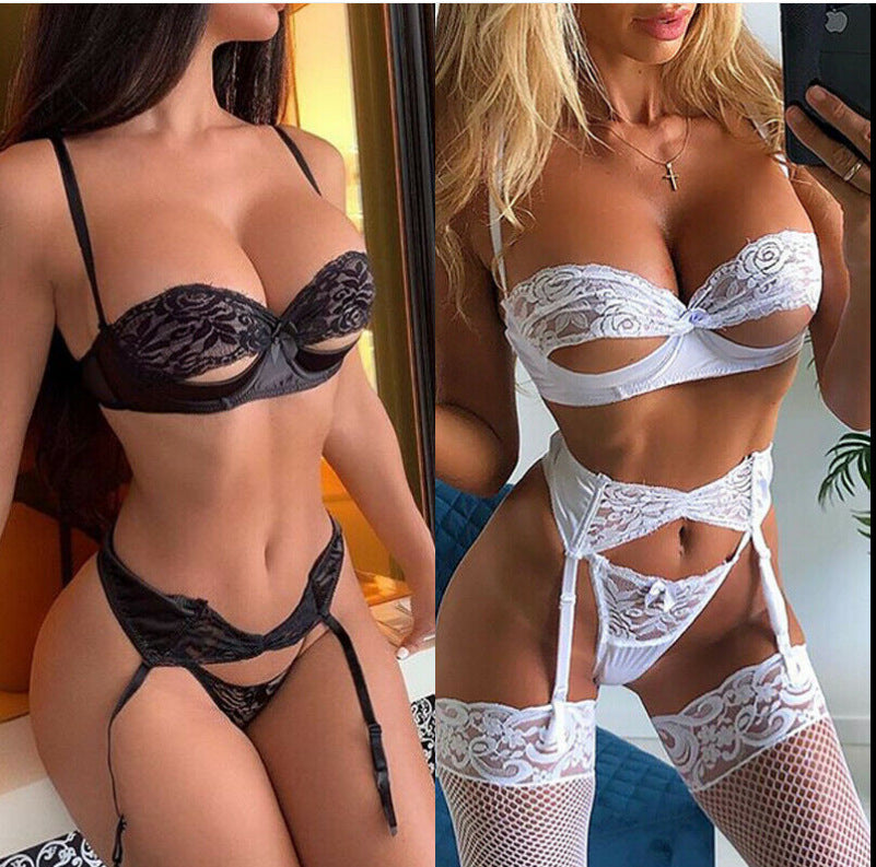 Sexy Lingerie Underwear Nightgown Woman Panties Bra Lace - happyshop365247
