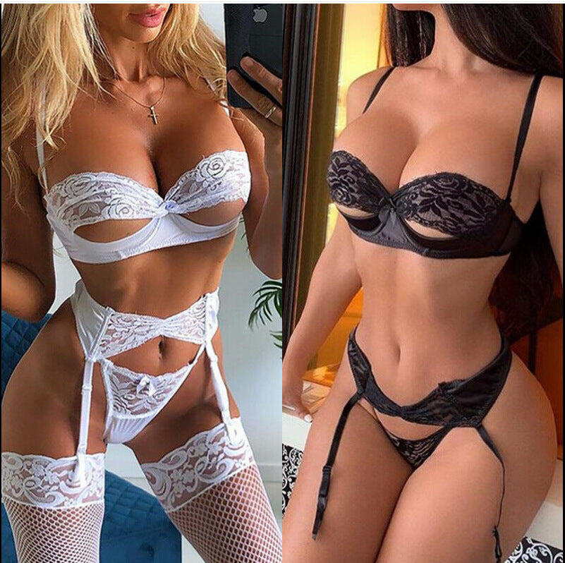 Sexy Lingerie Underwear Nightgown Woman Panties Bra Lace - happyshop365247