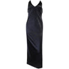Satin Maxi Dress Women Sexy Black Backless Split Party Dresses Off Shoulder V Neck - happyshop365247