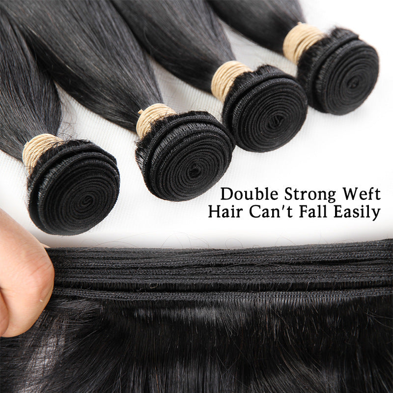 Reality Wig, Smooth Hair, Straight Hair Tie, Closed Peruvian Hair Tie - happyshop365247