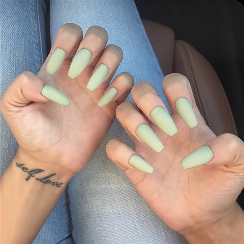 Frosted Ballet Trapezoid Fake Nails Long Section Finished Wearing Nail Art - happyshop365247