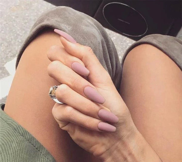 Frosted Ballet Trapezoid Fake Nails Long Section Finished Wearing Nail Art - happyshop365247