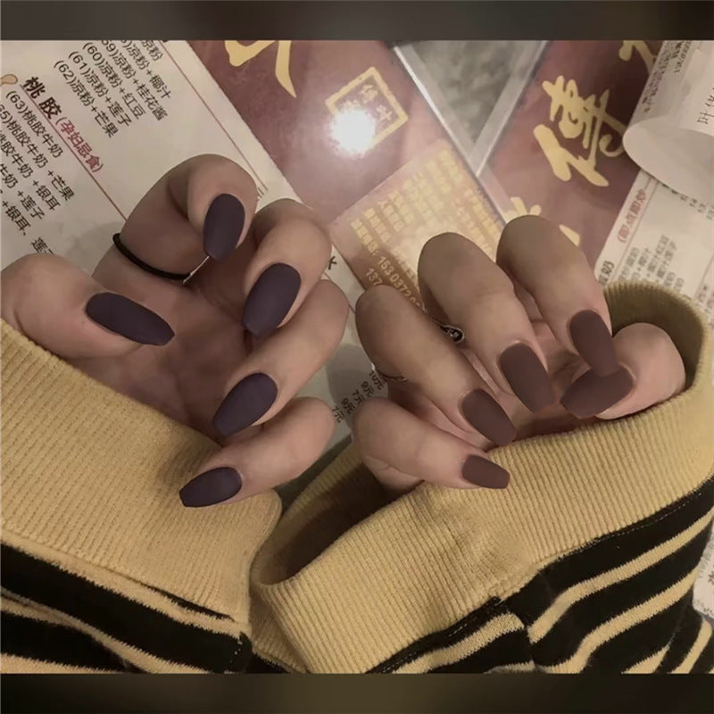 Frosted Ballet Trapezoid Fake Nails Long Section Finished Wearing Nail Art - happyshop365247