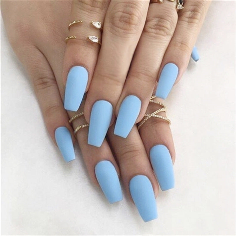 Frosted Ballet Trapezoid Fake Nails Long Section Finished Wearing Nail Art - happyshop365247