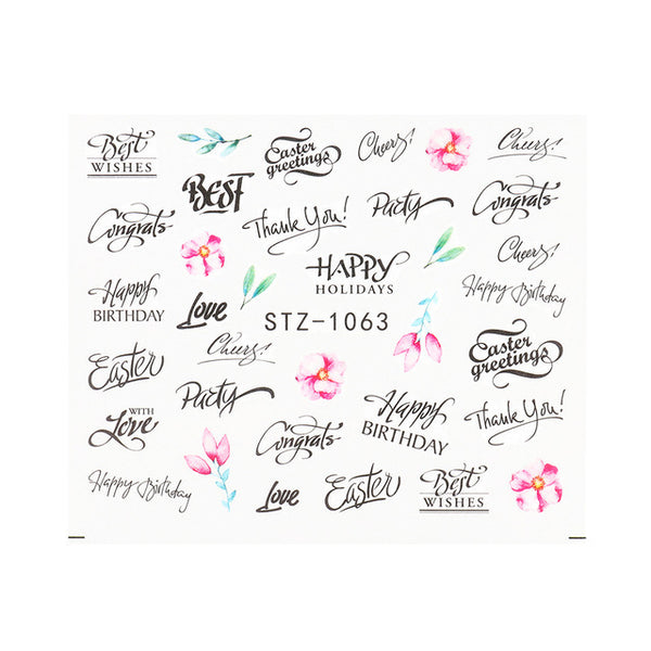 Personality Python Dark Letter Transfer Nail Sticker