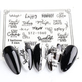 Personality Python Dark Letter Transfer Nail Sticker