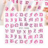 Personality Python Dark Letter Transfer Nail Sticker