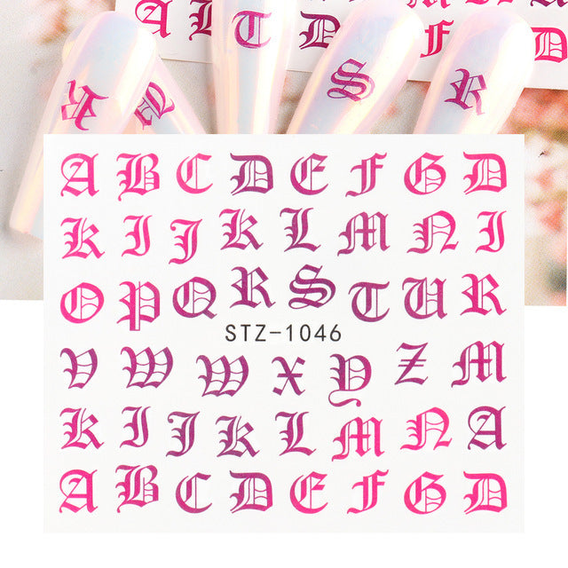 Personality Python Dark Letter Transfer Nail Sticker - happyshop365247
