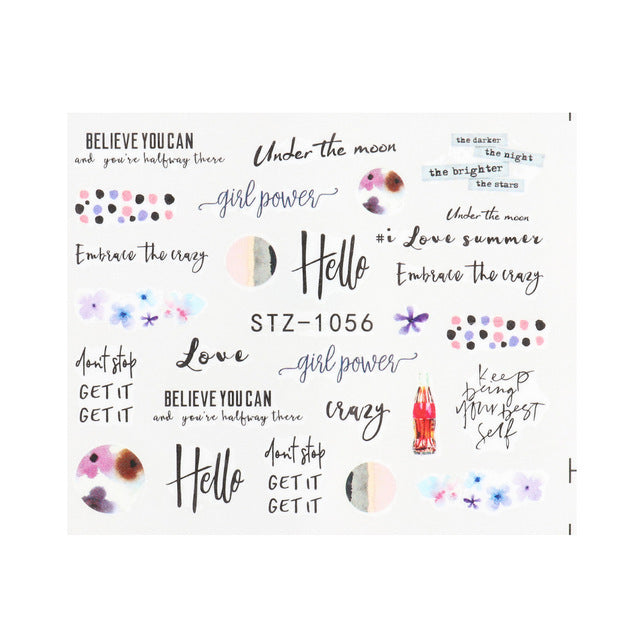 Personality Python Dark Letter Transfer Nail Sticker - happyshop365247