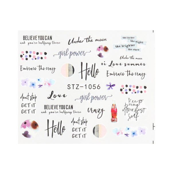 Personality Python Dark Letter Transfer Nail Sticker