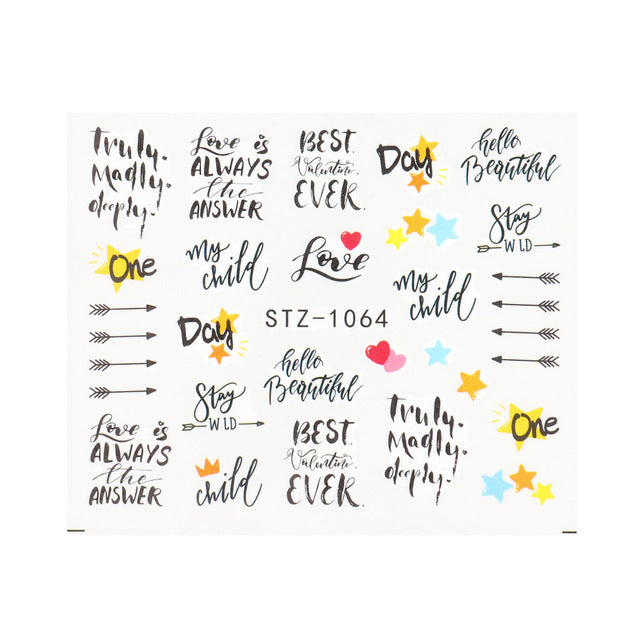 Personality Python Dark Letter Transfer Nail Sticker - happyshop365247