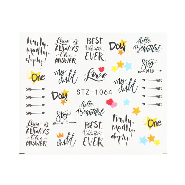 Personality Python Dark Letter Transfer Nail Sticker
