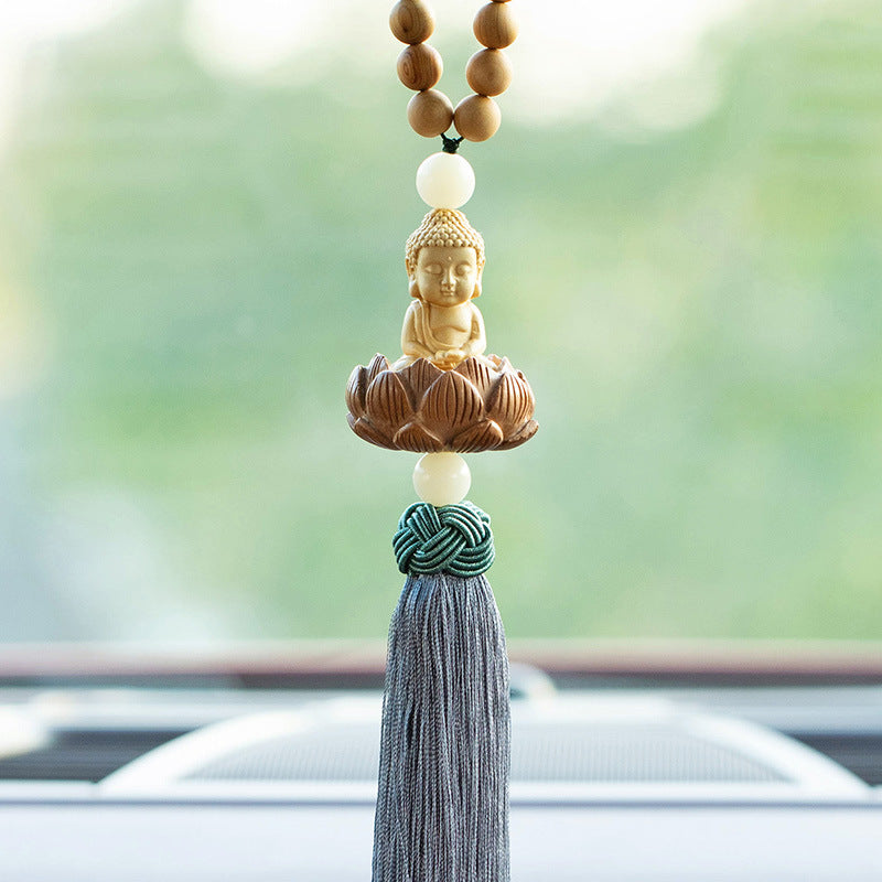 Car Pendant Peach Wood Lotus Ornaments