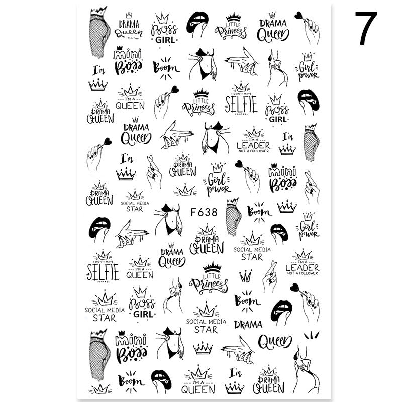 Summer Flowers and Love Adhesive Stickers Nail Art Stickers Foreign Trade Nail Stickers Nail Art Decals - happyshop365247