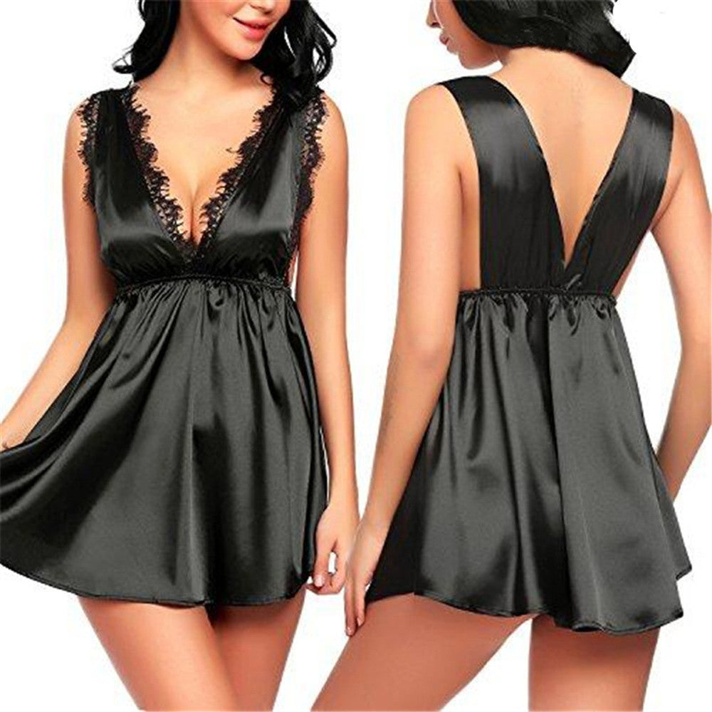 Women Sexy Bra Nightdress Nightwear Lingerie Nightwear Nightdress - happyshop365247