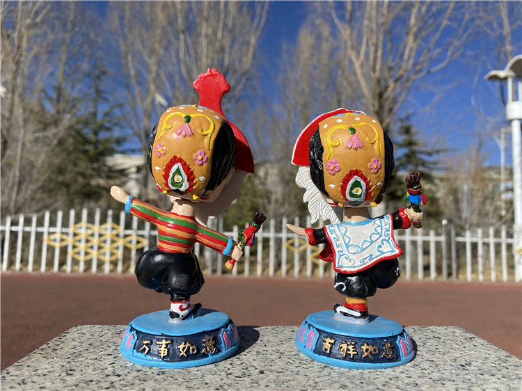 Tibetan Opera Moving Head Mask Car Furniture Ornaments Tibet Travel Souvenirs