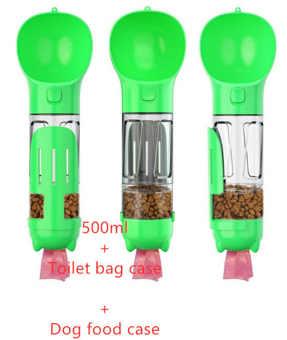 Pet Water Bottle Feeder Bowl Garbage Bag Storage Portable Pet Outdoor Travel 3 In 1 Dog Water Bottle - happyshop365247