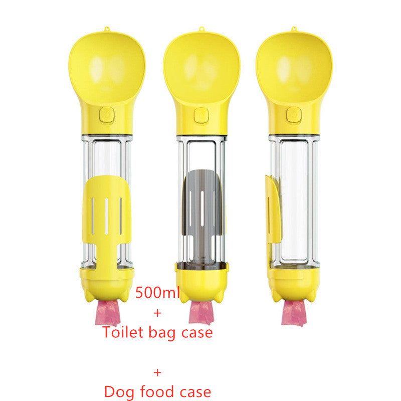 Pet Water Bottle Feeder Bowl Garbage Bag Storage Portable Pet Outdoor Travel 3 In 1 Dog Water Bottle - happyshop365247