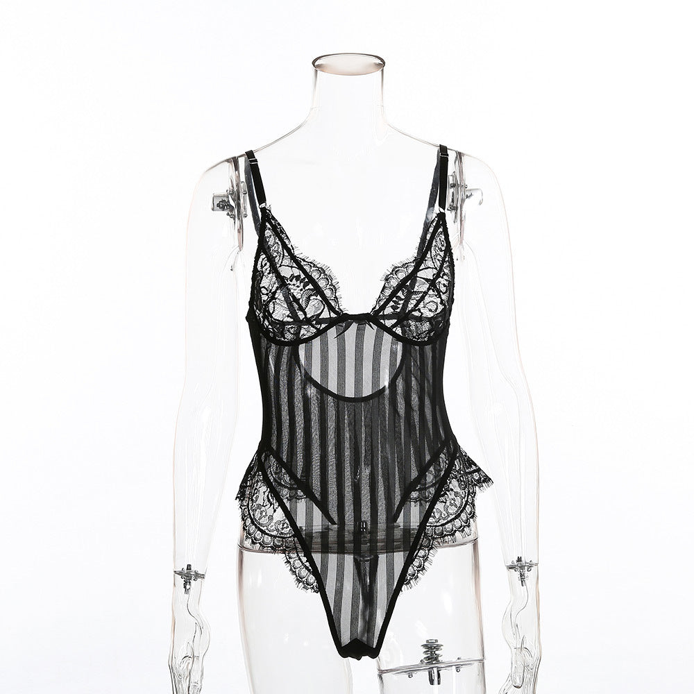 European And American Sexy Foreign Trade Women's Sexy Lingerie Lace One-Piece - happyshop365247