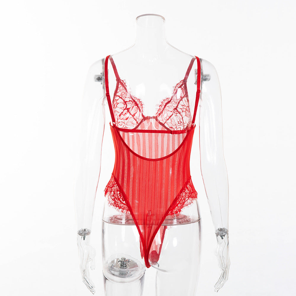European And American Sexy Foreign Trade Women's Sexy Lingerie Lace One-Piece - happyshop365247