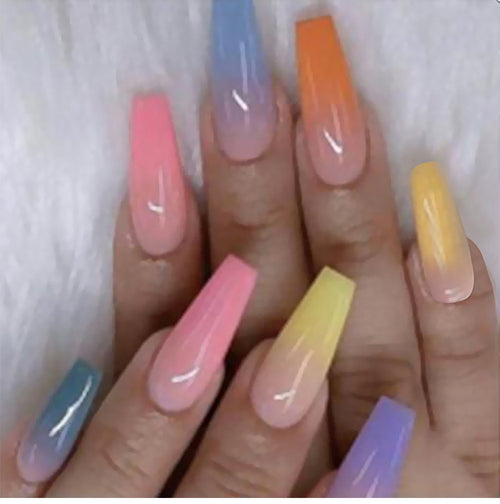 Long Ballet Nails With Flat And Pointed Water Droplets - happyshop365247