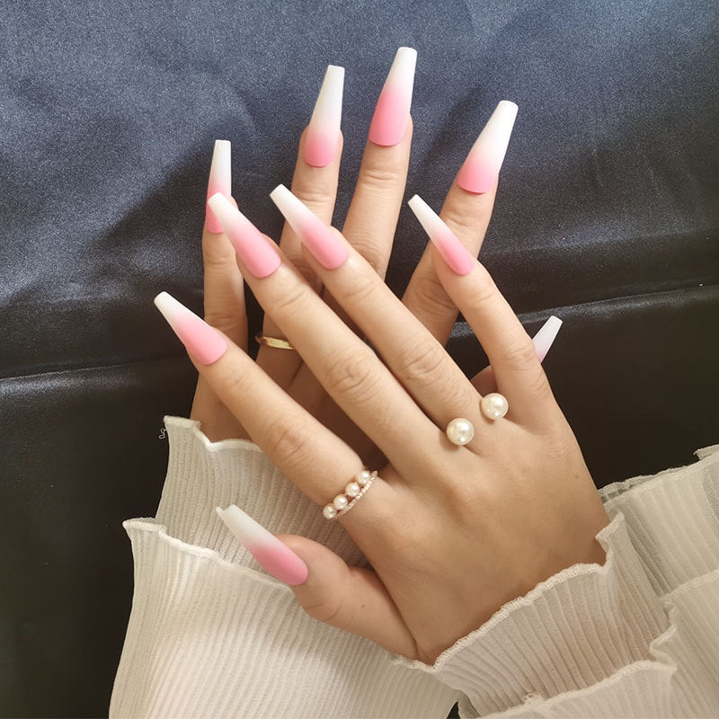 Long Ballet Nails With Flat And Pointed Water Droplets - happyshop365247