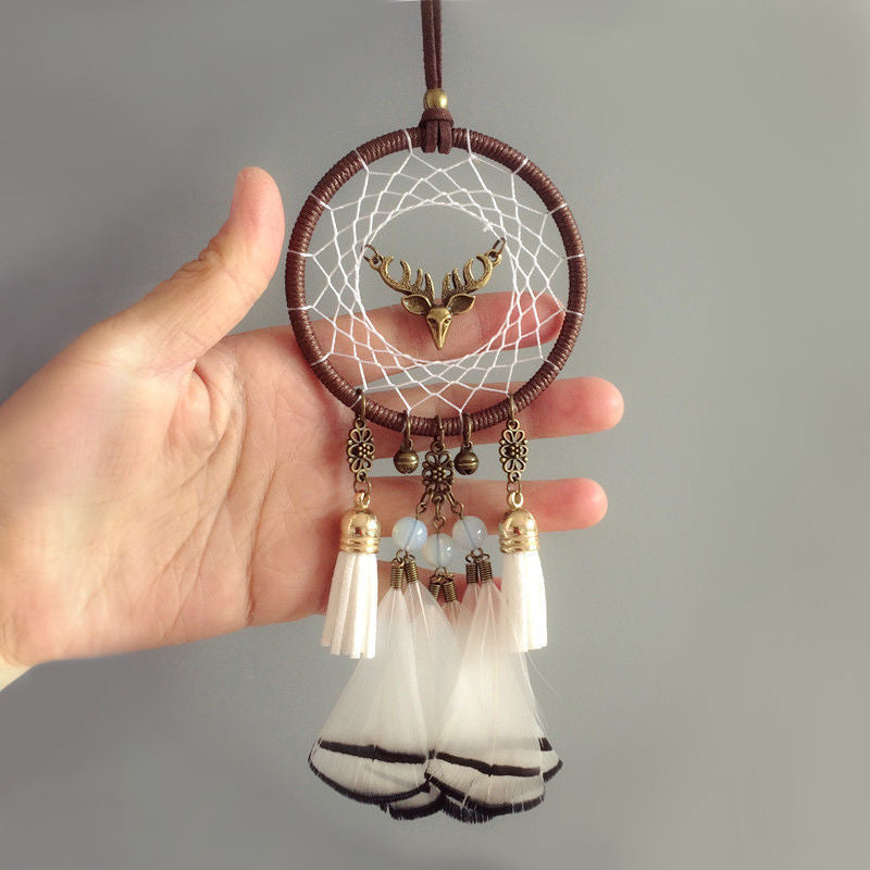 Car Rearview Mirror Retro Feather Pendant