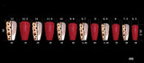 Red Color Leopard Print Ballet False Nails - happyshop365247