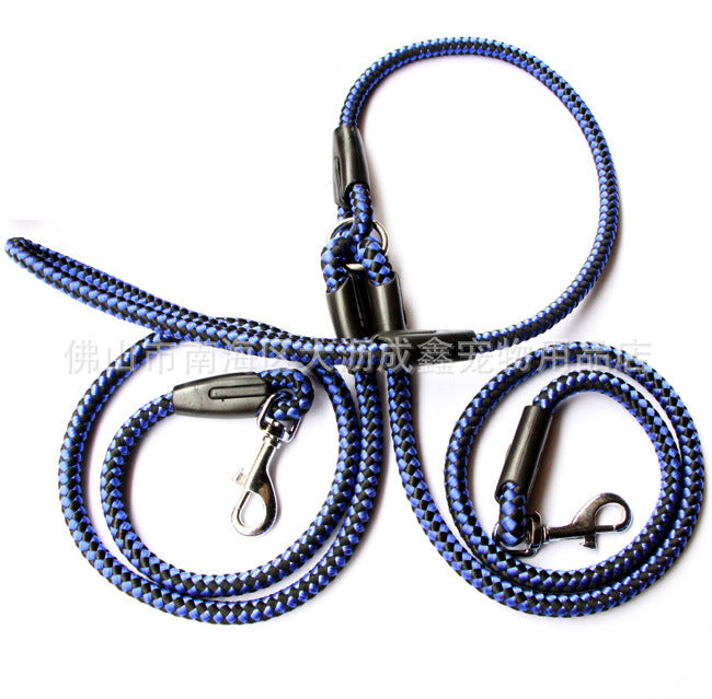 Double-Ended Traction Rope For Walking The Dog Hand-Double-Ended Traction Rope One Plus Two Leash Collar Pet Supplies Dog Collar - happyshop365247