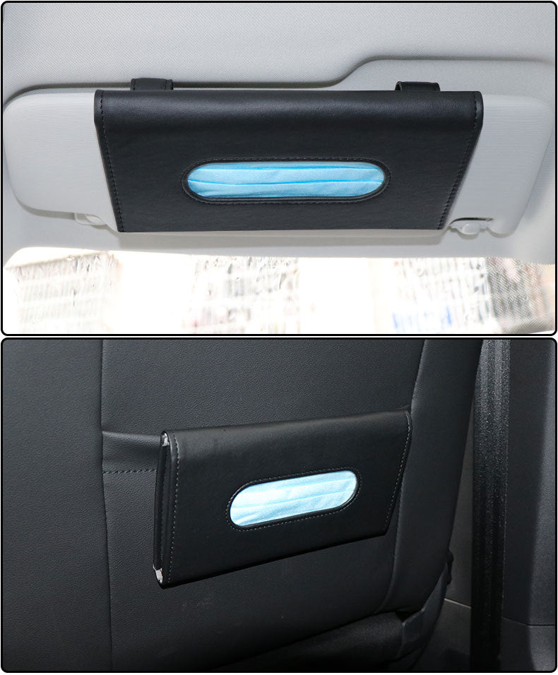 Cross-border Car Sunshade And Hanging Mask Storage Bag Portable Creative Car Leather Mask Storage Bag