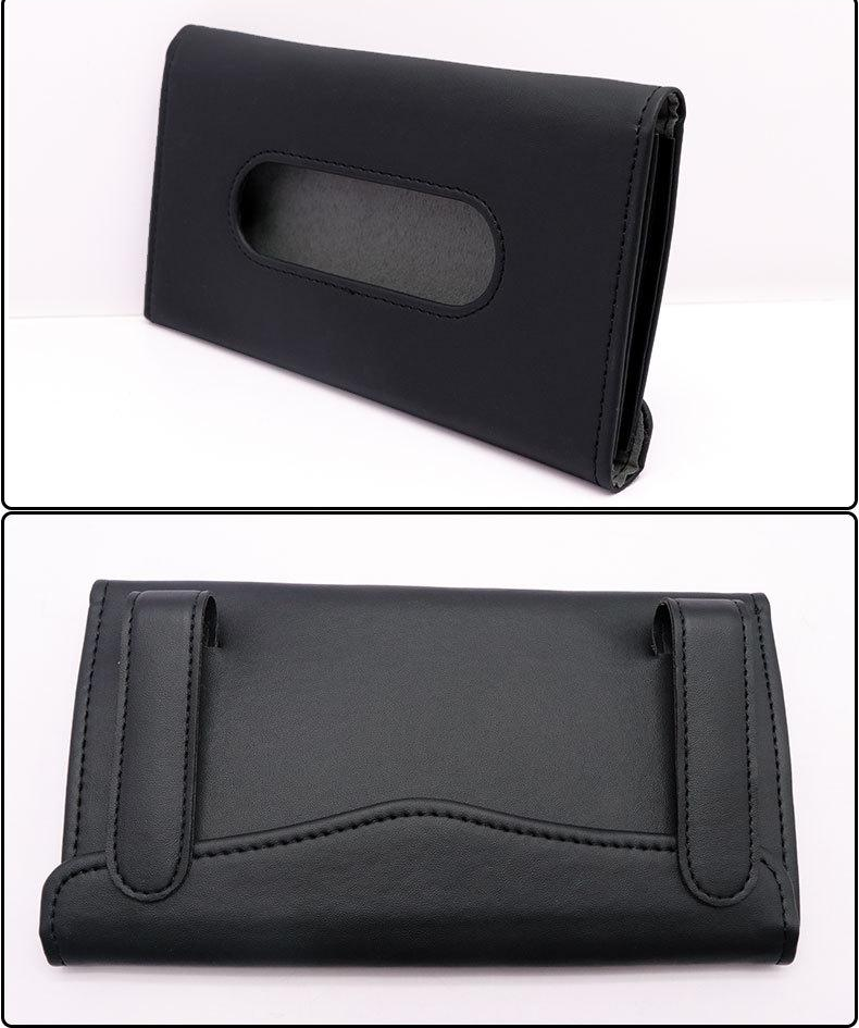 Cross-border Car Sunshade And Hanging Mask Storage Bag Portable Creative Car Leather Mask Storage Bag