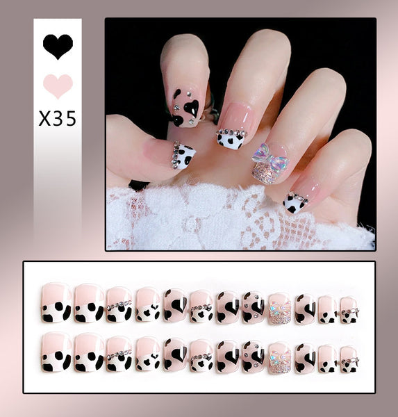 French Worn Removable Nails And Diamonds - happyshop365247