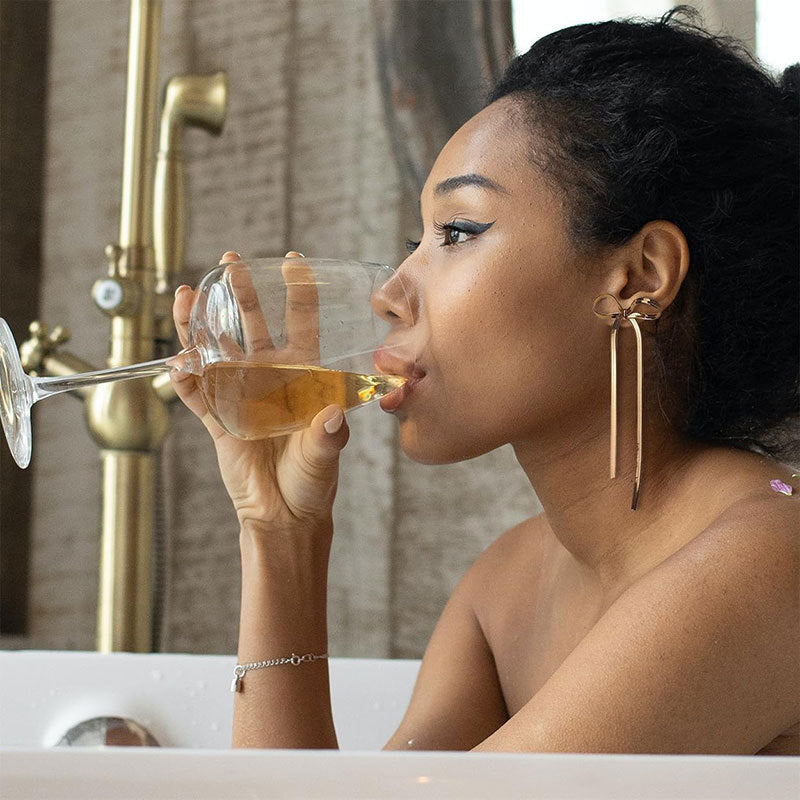 Stainless Steel Jewelry Wholesale Non-tarnish Herringbone Bow Earrings Hypoallergenic 18k Gold Plated Ribbon Bow Bowknot Earring - happyshop365247