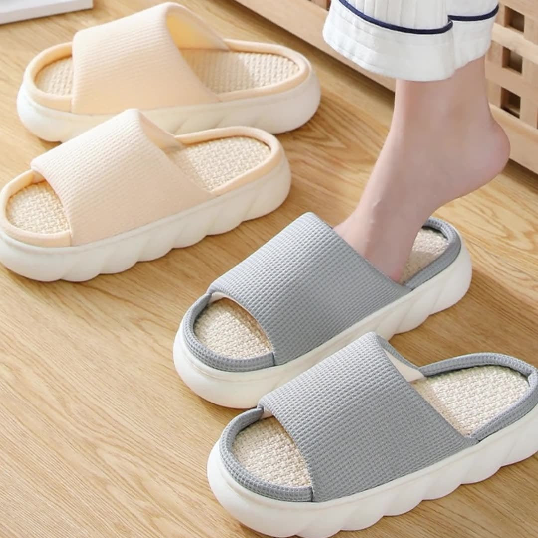 Men And Women Indoor Home Four Seasons Household Slippers - happyshop365247