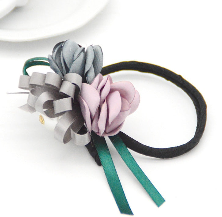 Bun Hair Half Bun Pearl Flower Hair Plate Hair Elastic Korean Styling Headdress Hair Accessories - happyshop365247