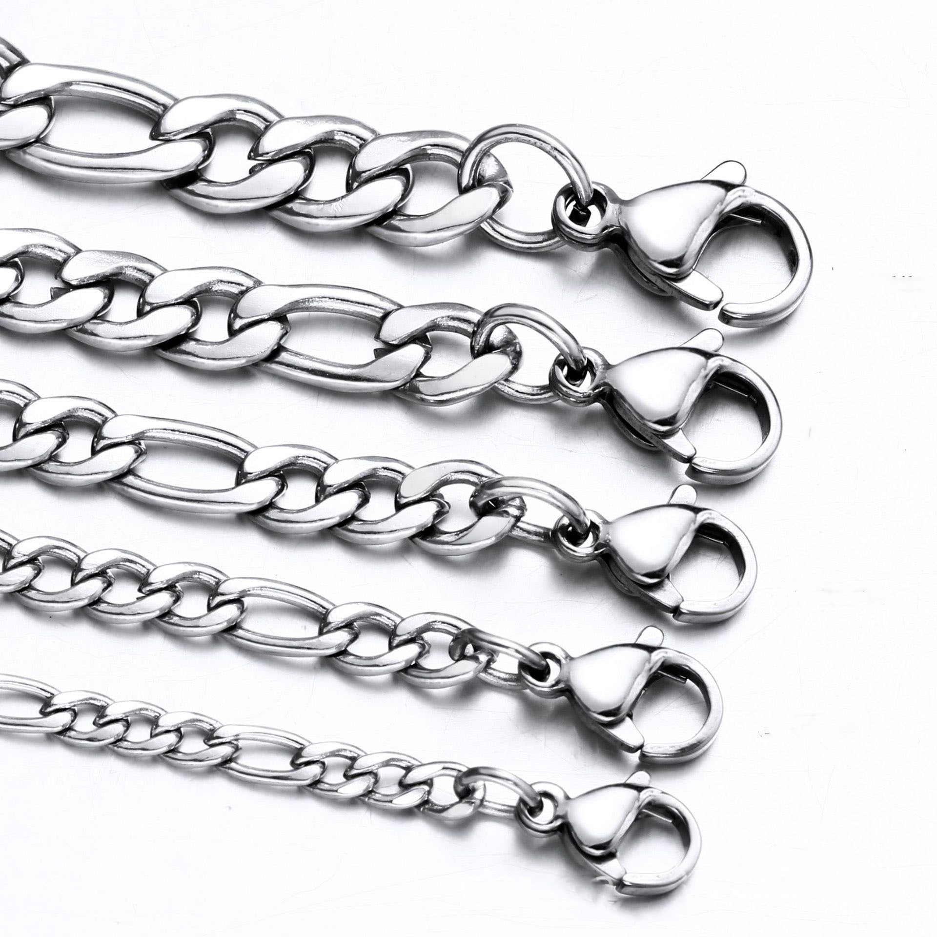 Stainless Steel Titanium Figaro Jewelry Chain - happyshop365247