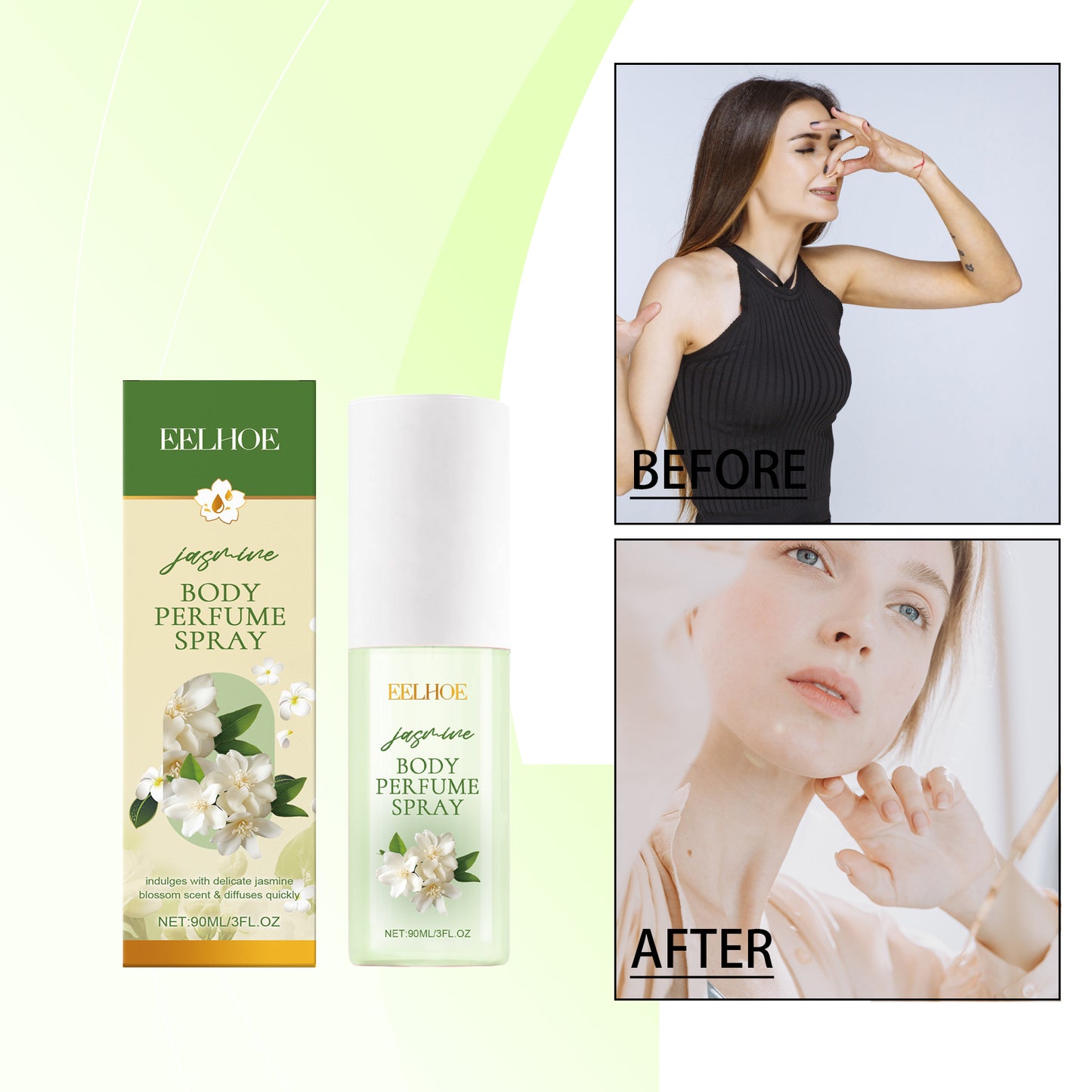 Jasmine Body Perfume Spray, Refreshes And Moisturizes Skin Lightly With A Fragrant Jasmine Fragrance