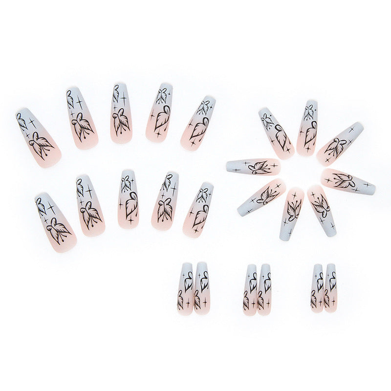 Fake Nails Smoke Black Gradient - happyshop365247