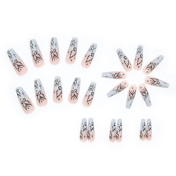 Fake Nails Smoke Black Gradient - happyshop365247