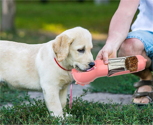 Pet Water Bottle Feeder Bowl Garbage Bag Storage Portable Pet Outdoor Travel 3 In 1 Dog Water Bottle - happyshop365247