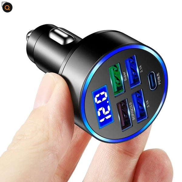 5 USB Port Super Fast Car Charger Adapter For Android Cell Phone