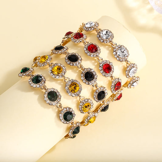 Stylish Zircon-studded Diamond Bracelet For Women