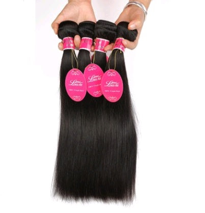 Real human hair straight wave human hair hair curtain natural color wig hair extension - happyshop365247