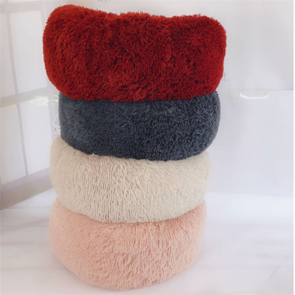 Round Long Hairy Autumn And Winter Nest Pad Cat Mattress - happyshop365247